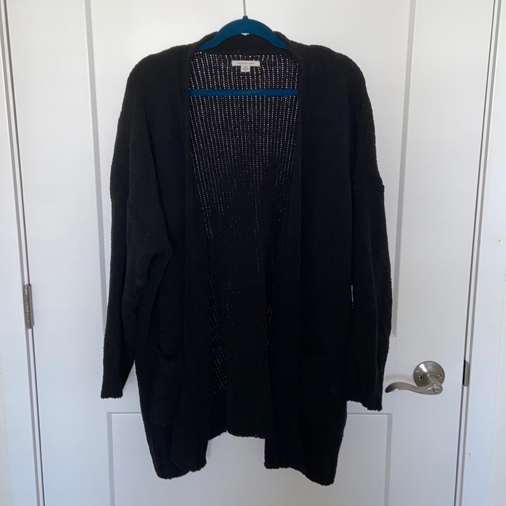 Oversized, Black Knit Cardigan